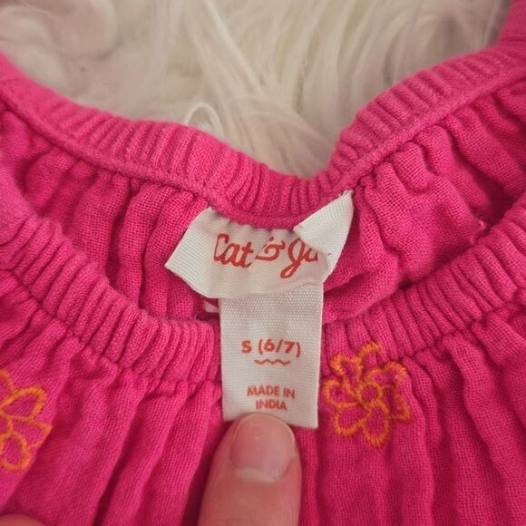 🩷 Cat & Jack Vibrant Pink Dress with Orange Details - Picture 2 of 3